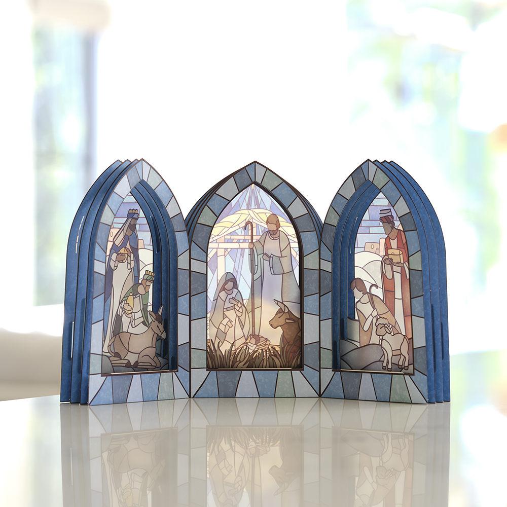 Stained Glass Nativity Windows Giant Pop-Up Gift – Lovepop