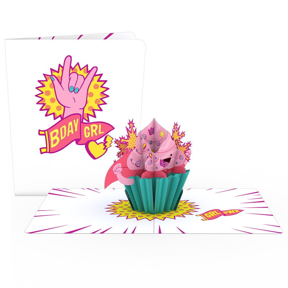 Playpop Card™: Girl Power Birthday Cupcake – Lovepop