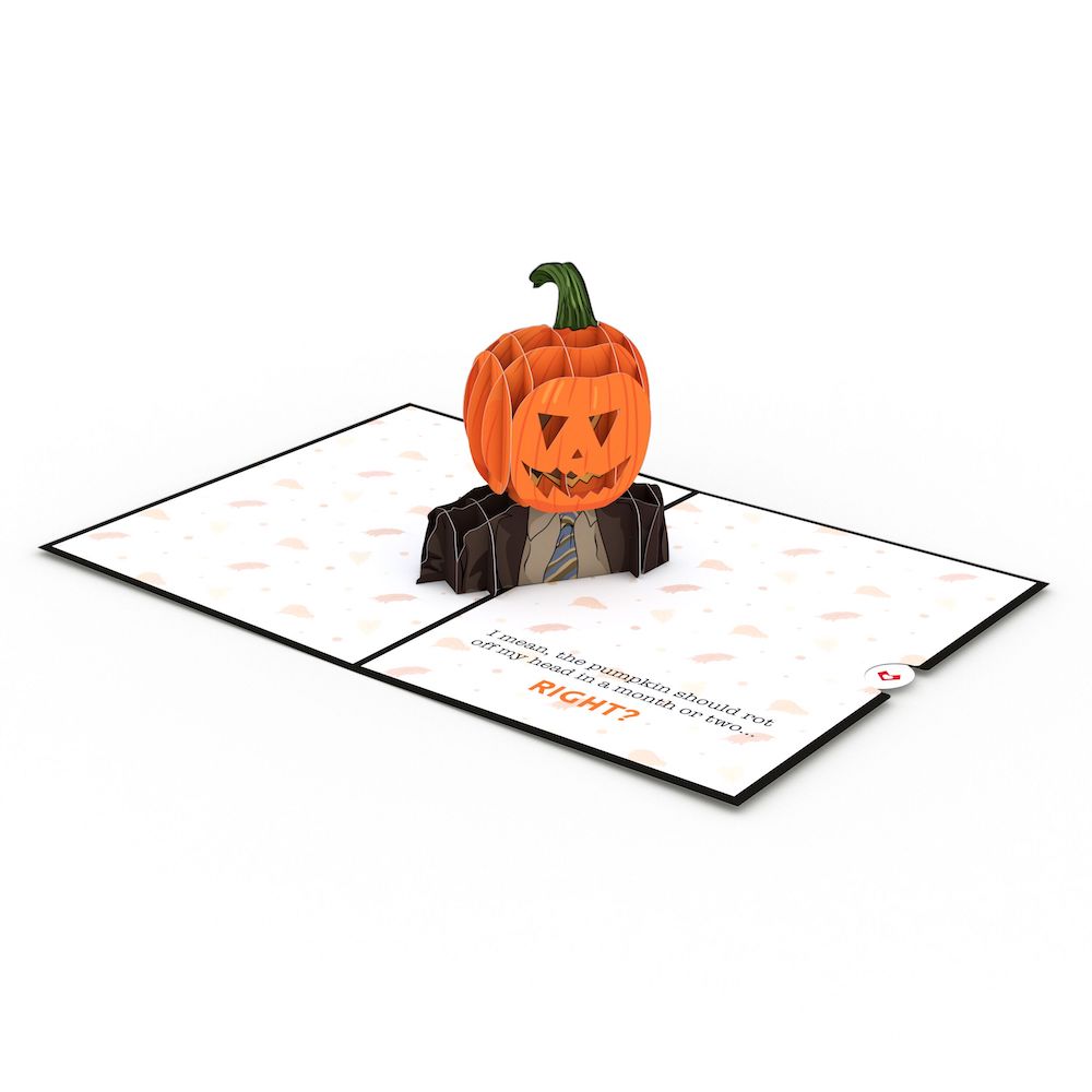 Office Pumpkin Head Halloween Pop-Up Card –