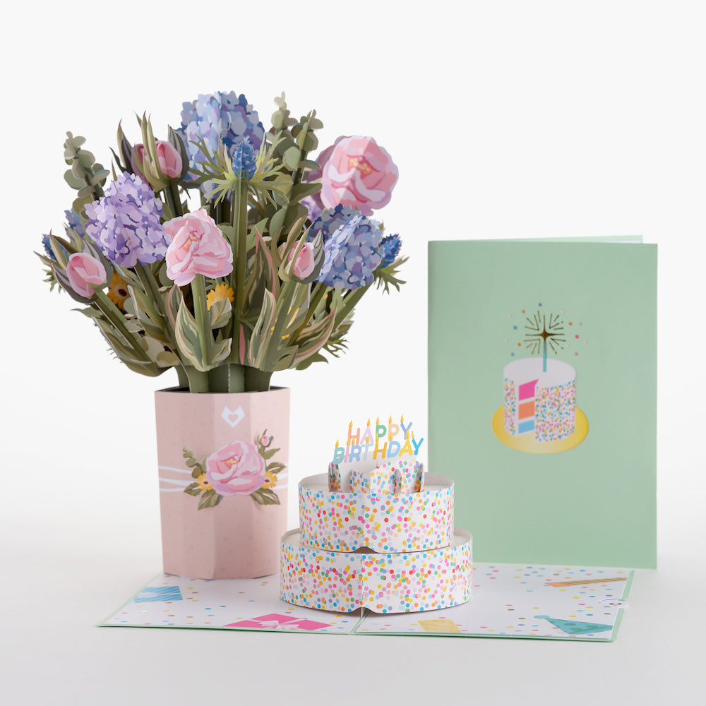 Handcrafted Hydrangea Bouquet Birthday Card