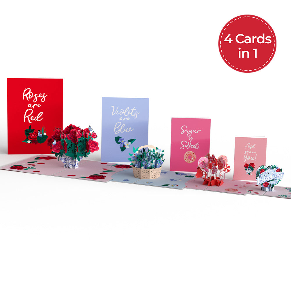 Valentine's Day Roses 4-in-1 Nesting Card