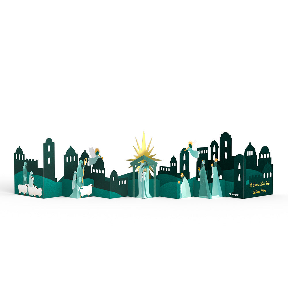 Nativity Scene Loooooong Card™ (Expands to 2 feet)