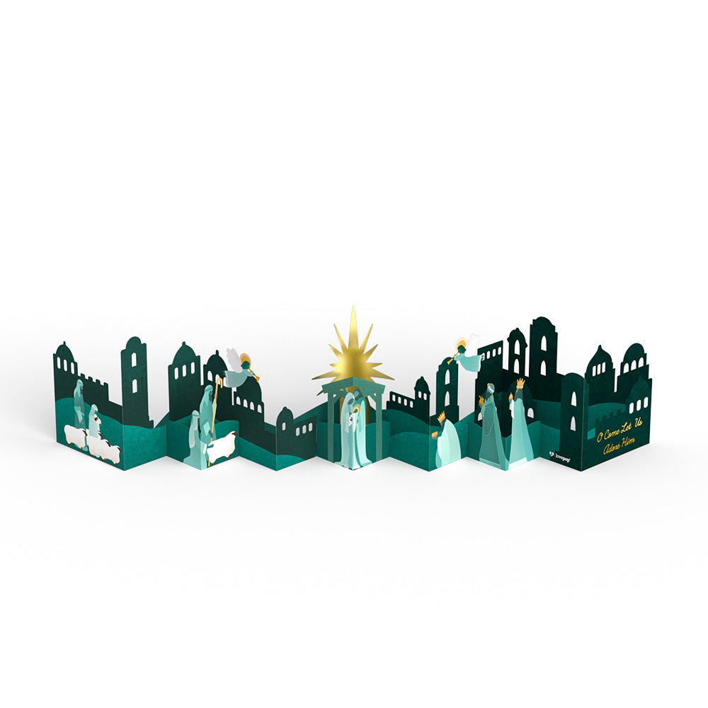 Nativity Scene Loooooong Card™ (Expands to 2 feet)