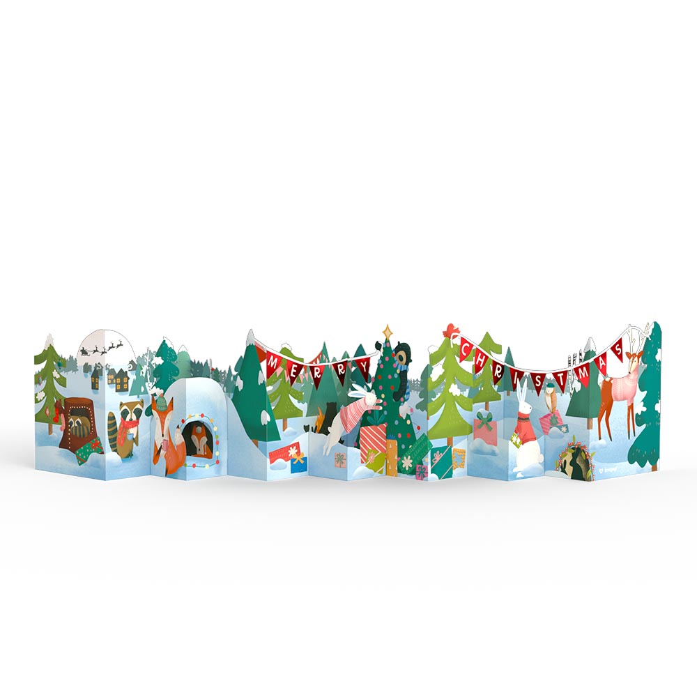 Christmas Woodland Scene Loooooong Card™ (Expands to 2 feet)