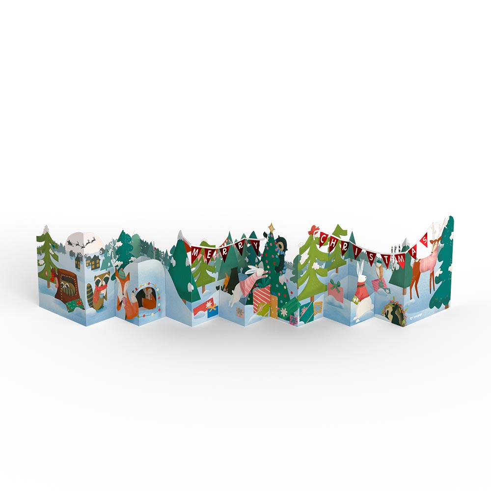 Christmas Woodland Scene Loooooong Card™ (Expands to 2 feet)