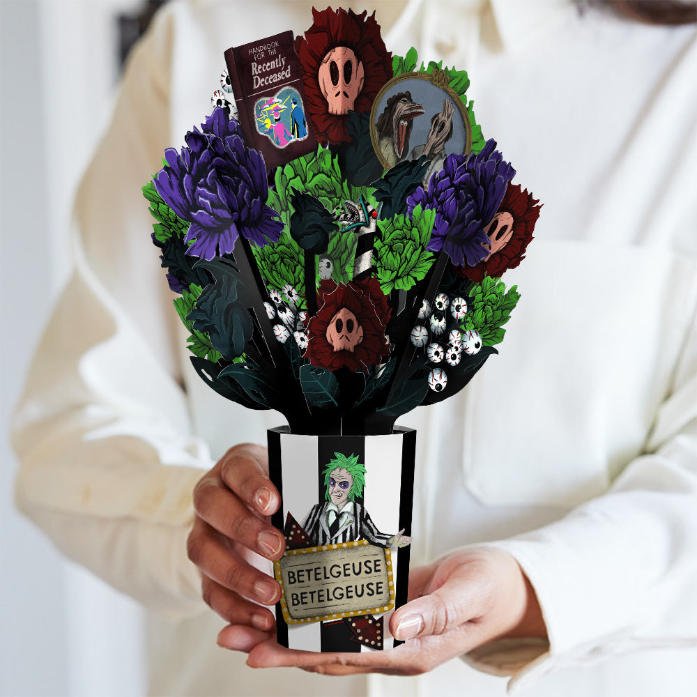 Beetlejuice Birthday Pop-Up Card & Bouquet Bundle