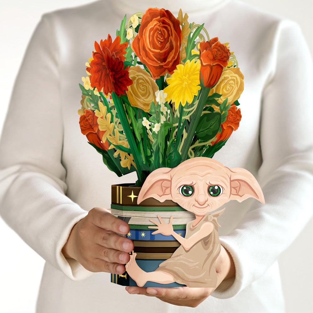 Harry Potter™ Dobby™ Birthday Pop-Up Card & Flower Buds Bouquet Bundle