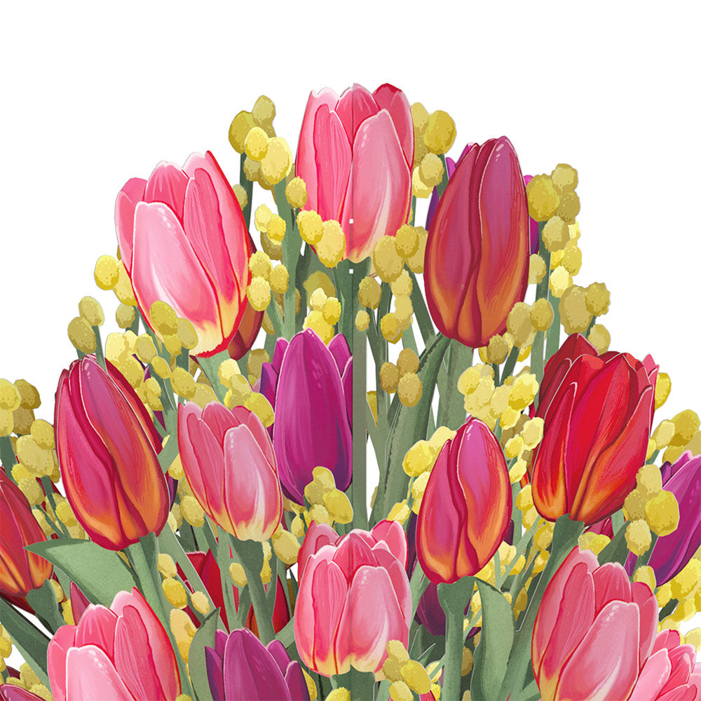 Cheerful Tulips Suncatcher Card & Pop-Up Bouquet Bundle