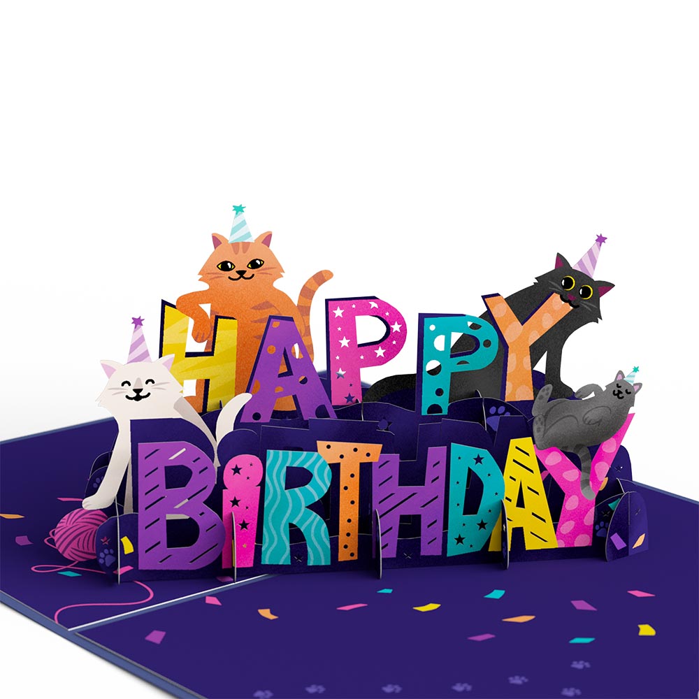 Happy Birthday Cats Pop-Up Card and Sentiment Set for Mom