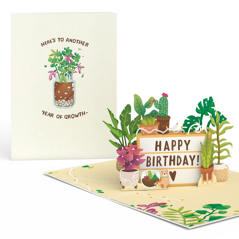 Happy Birthday Plants Pop-Up Card