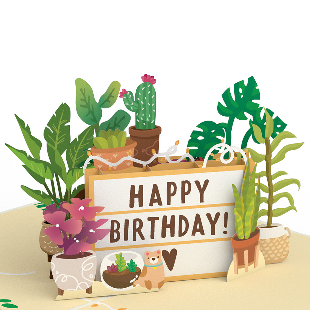 Happy Birthday Plants Pop-Up Card