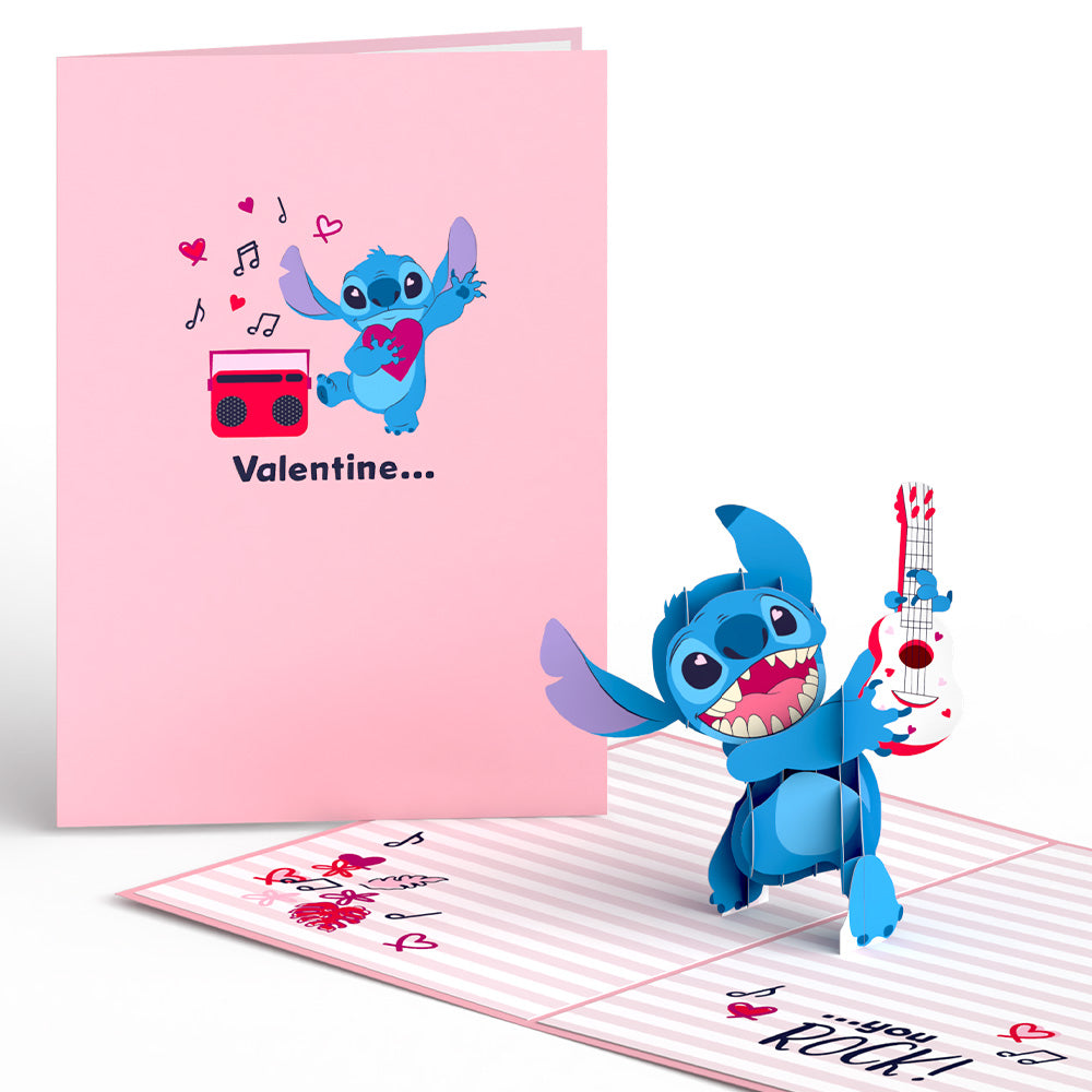 Disney's Stitch Rockin' Valentine Pop-Up Card