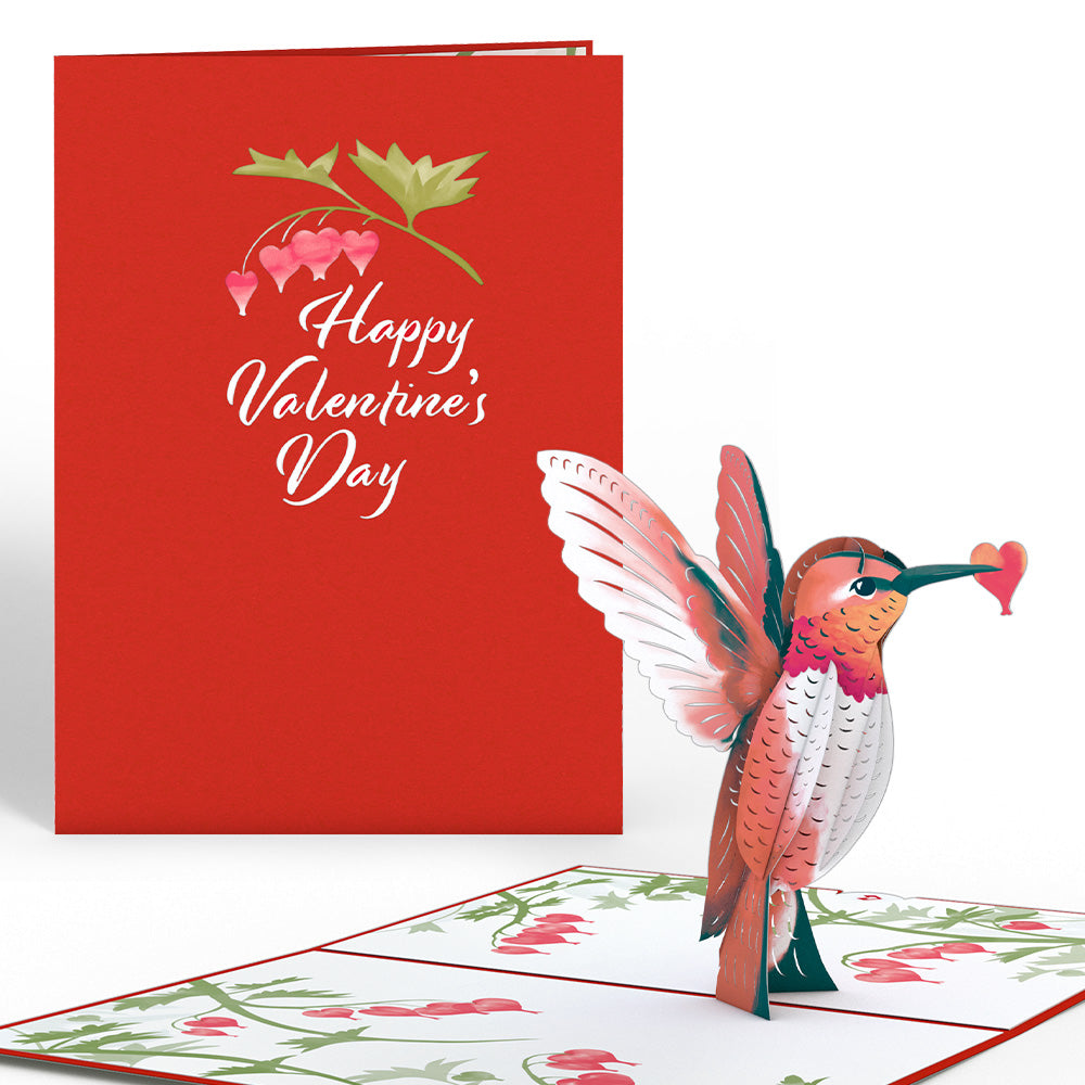 Valentine’s Day Hummingbird Pop-Up Card