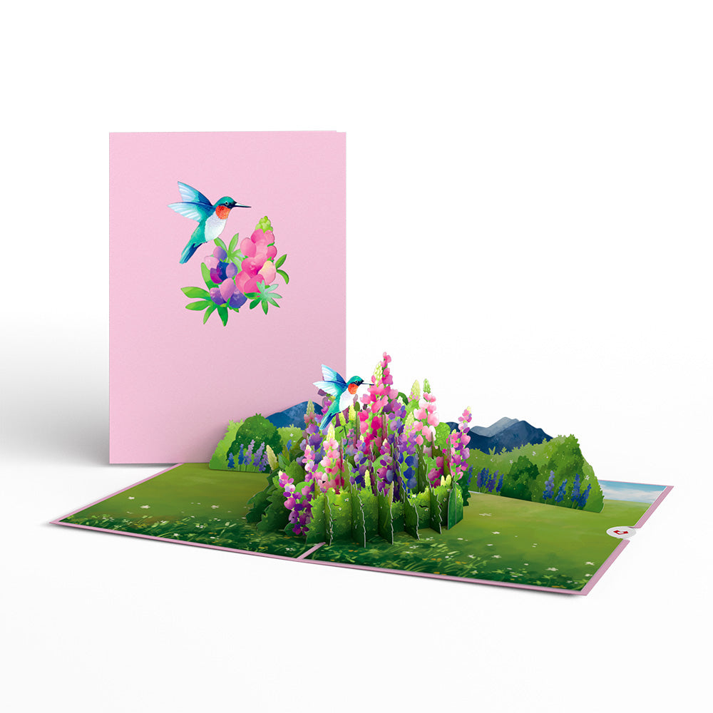 Lupine Hummingbird Pop-Up Card – Lovepop