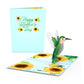 Mother's Day Sunflower Hummingbird Pop-Up Card & Bouquet Bundle