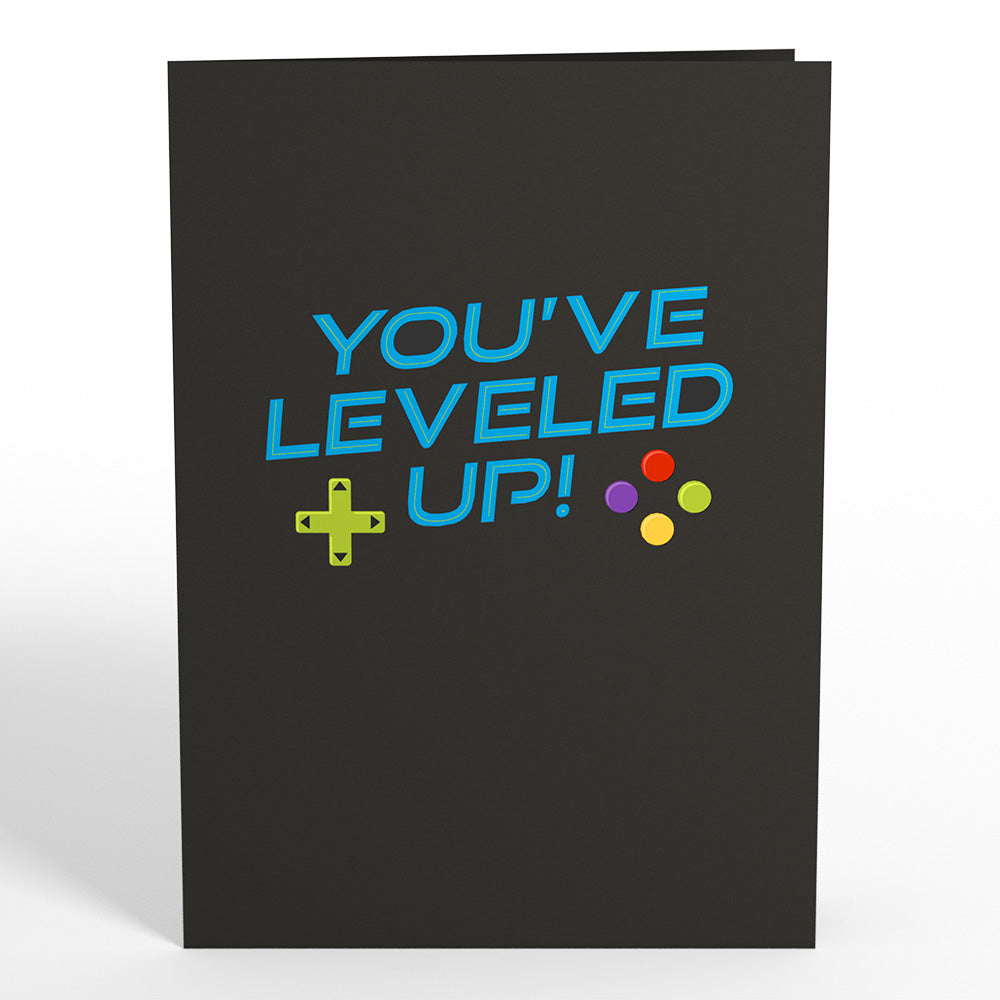 Leveled Up Gamer Birthday Pop-Up Card