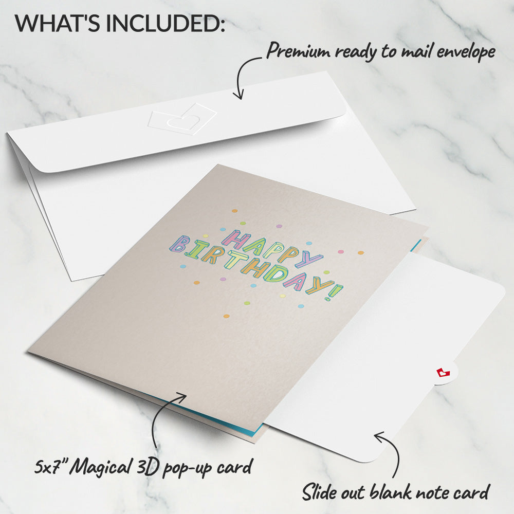 Confetti Birthday Cake Slice Pop-Up Card