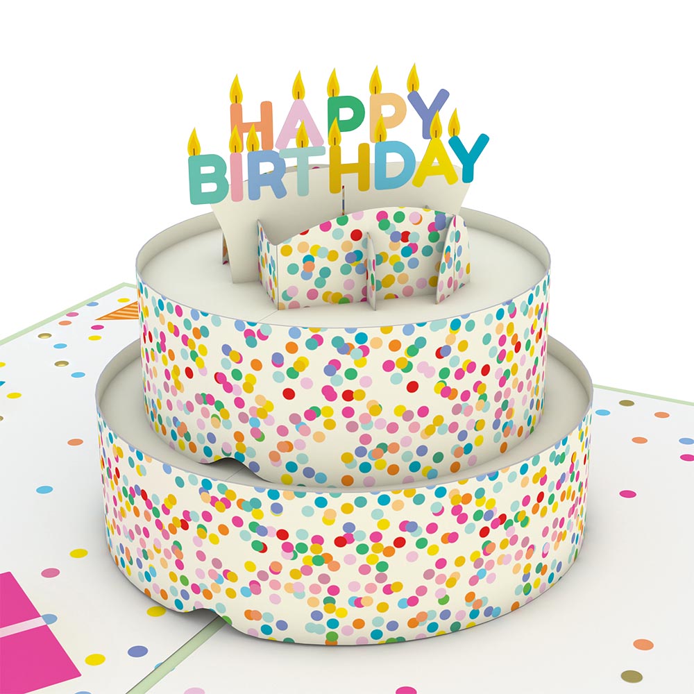 Sprinkles Birthday Cake Pop-Up Card