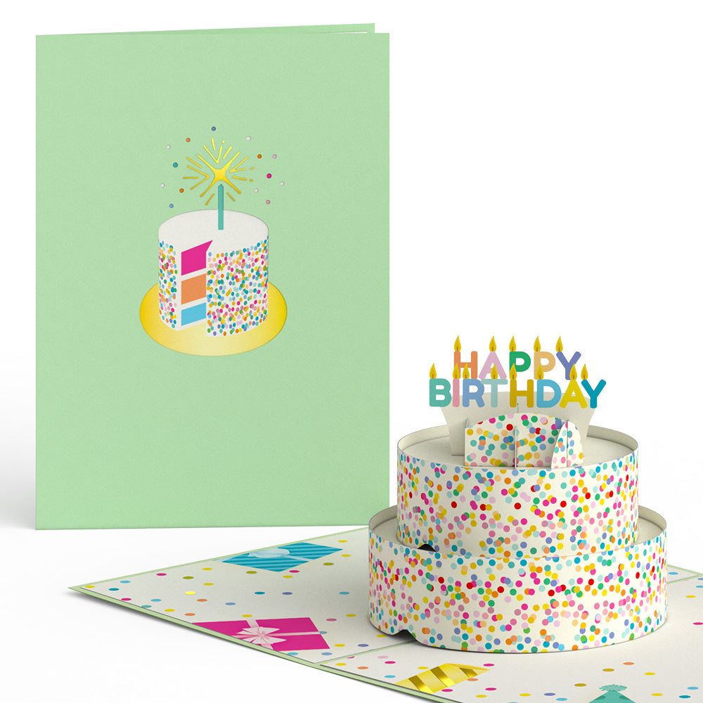 Sprinkles Birthday Cake Pop-Up Card