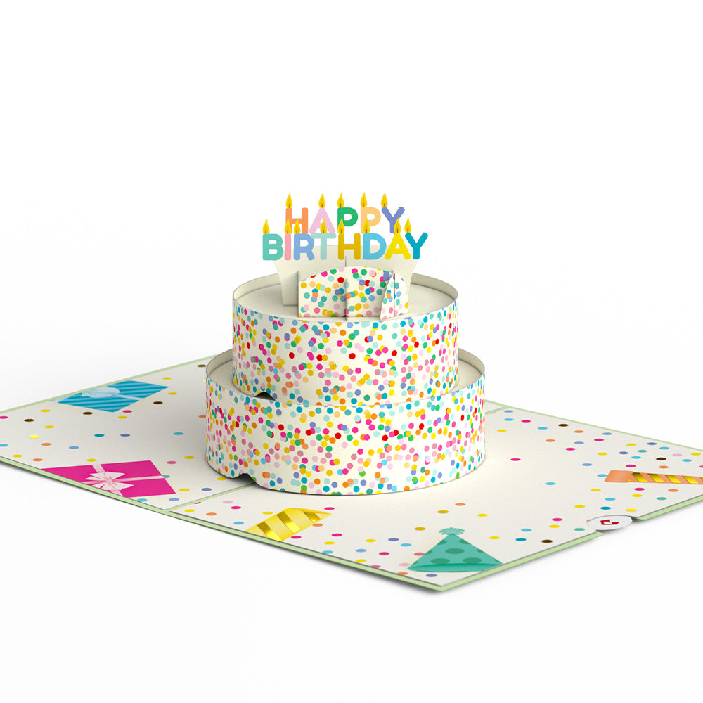 Sprinkles Birthday Cake Pop-Up Card