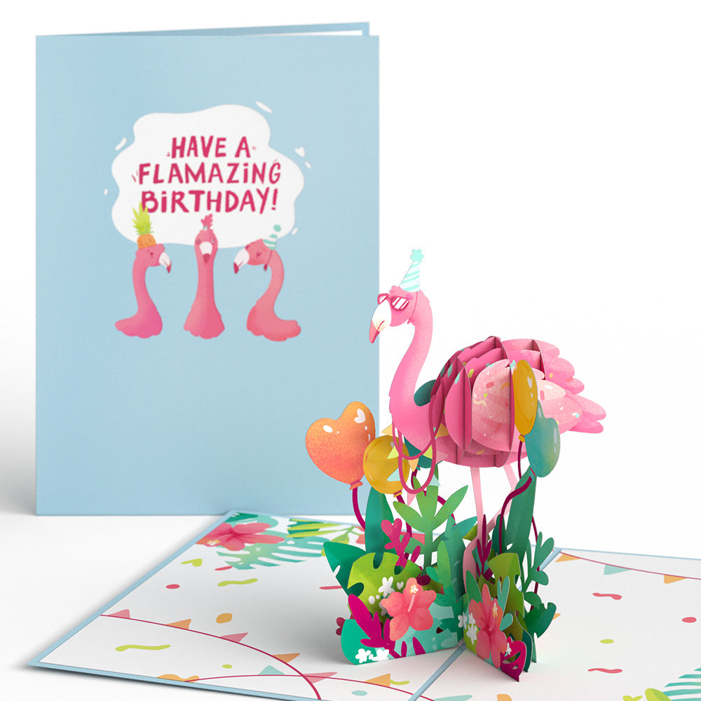 Flamazing Birthday Flamingo Pop-Up Card