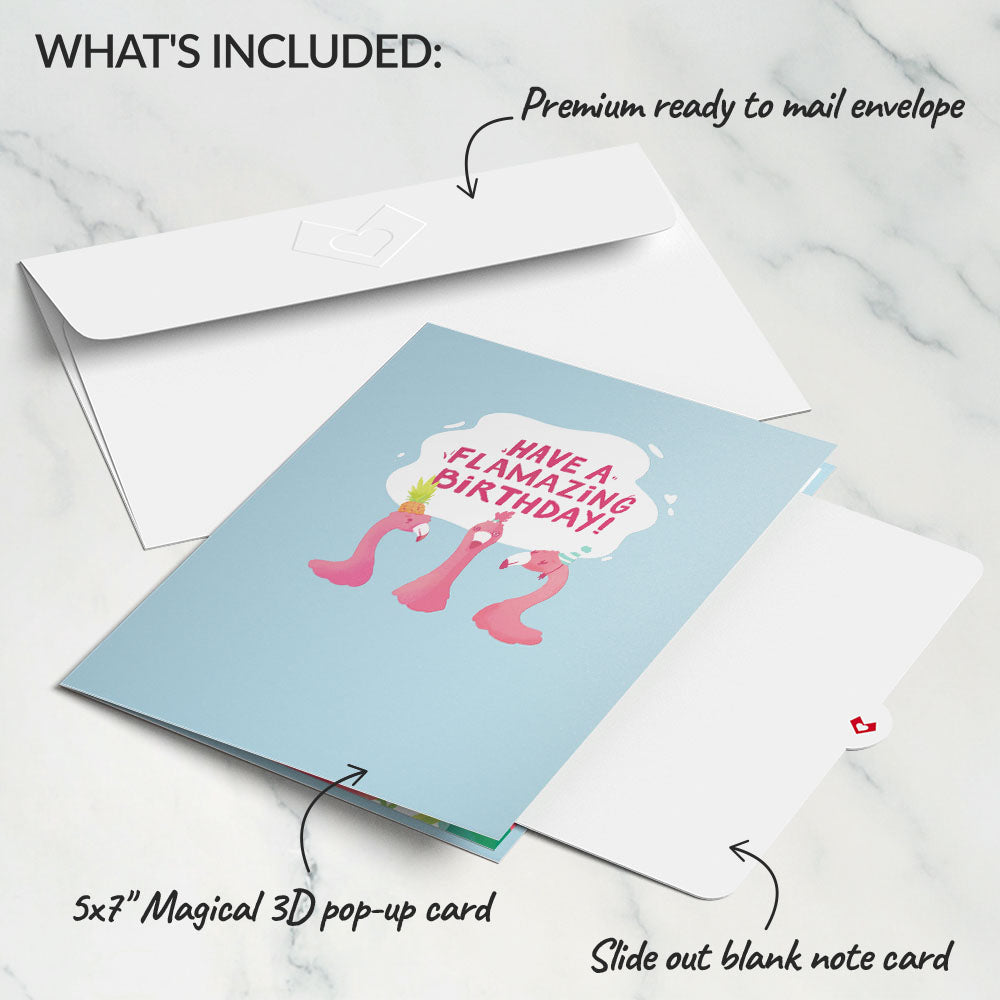 Flamazing Birthday Flamingo Pop-Up Card