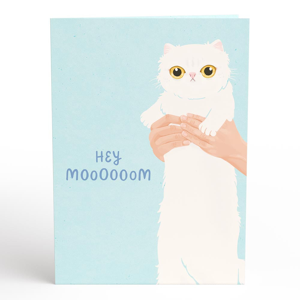 Mother's Day Cat Mom Pop-Up Card & Bouquet Bundle