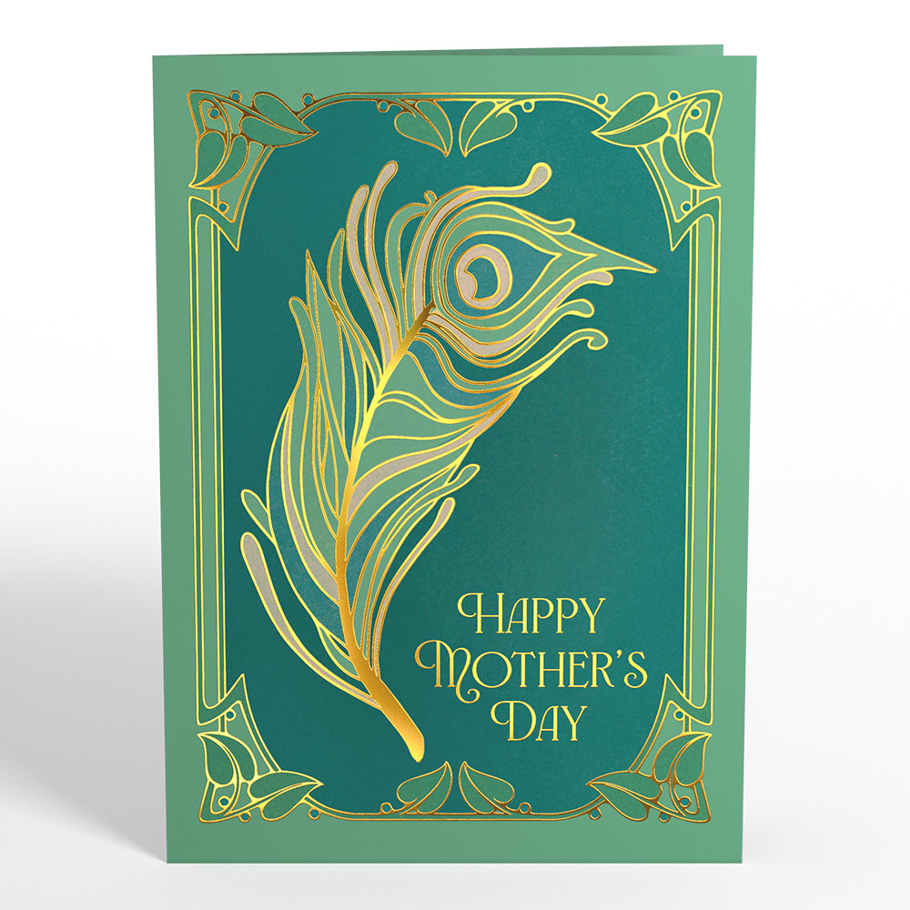 Art Deco Mother's Day Peacock Pop-Up Card