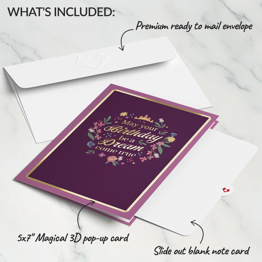 Disney Princess Birthday Dreams Come True Pop-Up Card