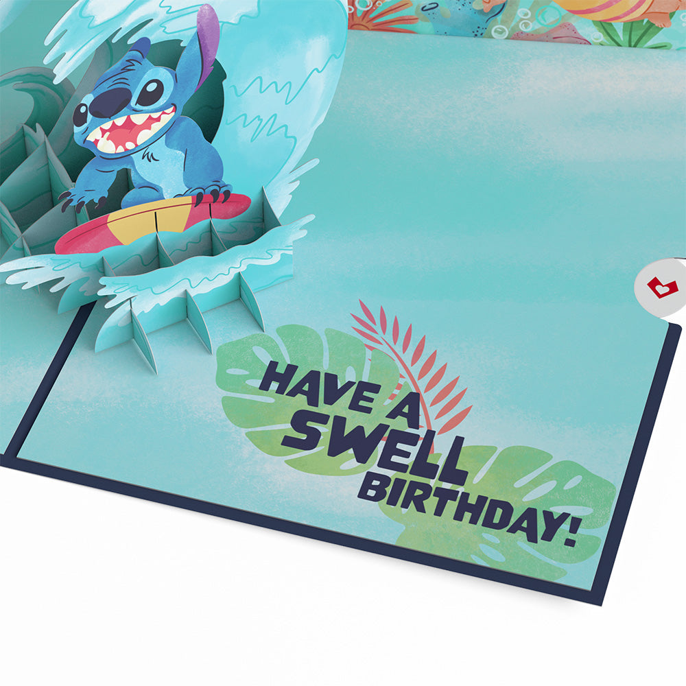 Disney's Stitch Birthday Pop-Up Card & Flower Buds Bouquet Bundle