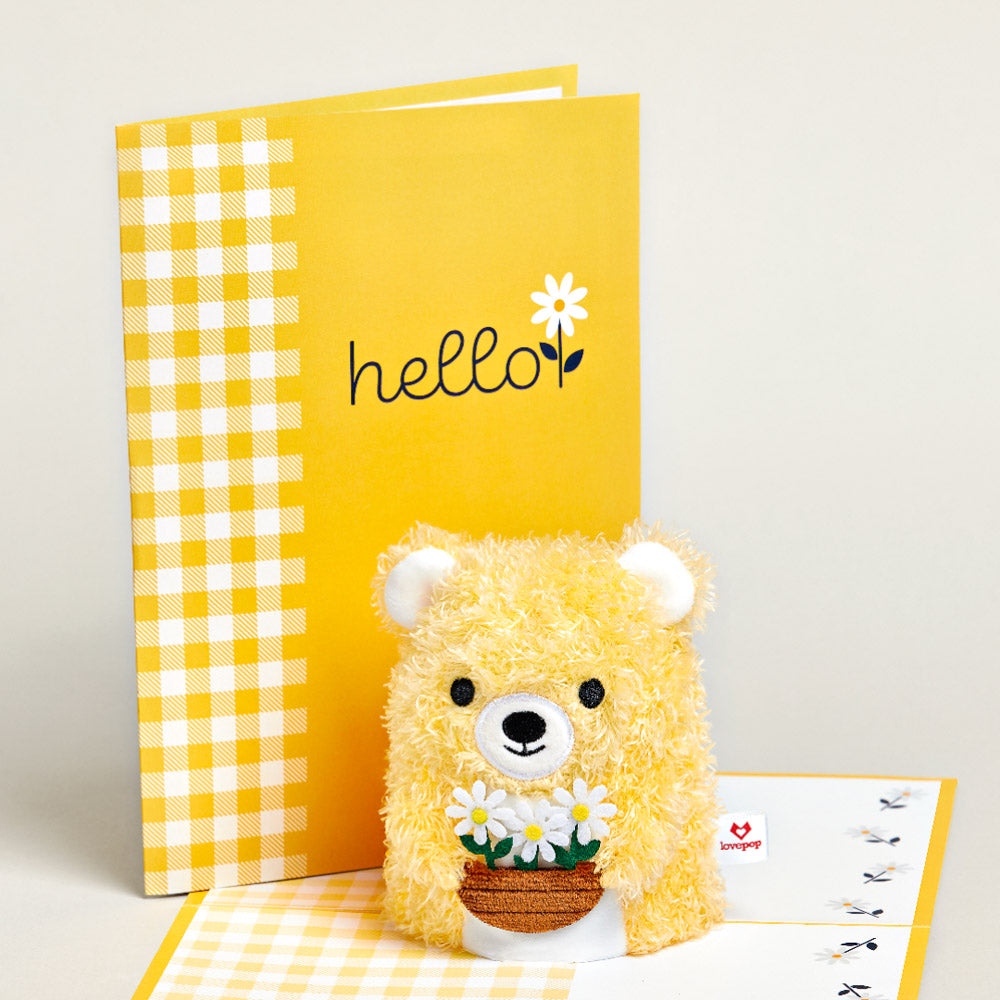 Daisy Greetings Plushpop Card and Bouquet Bundle