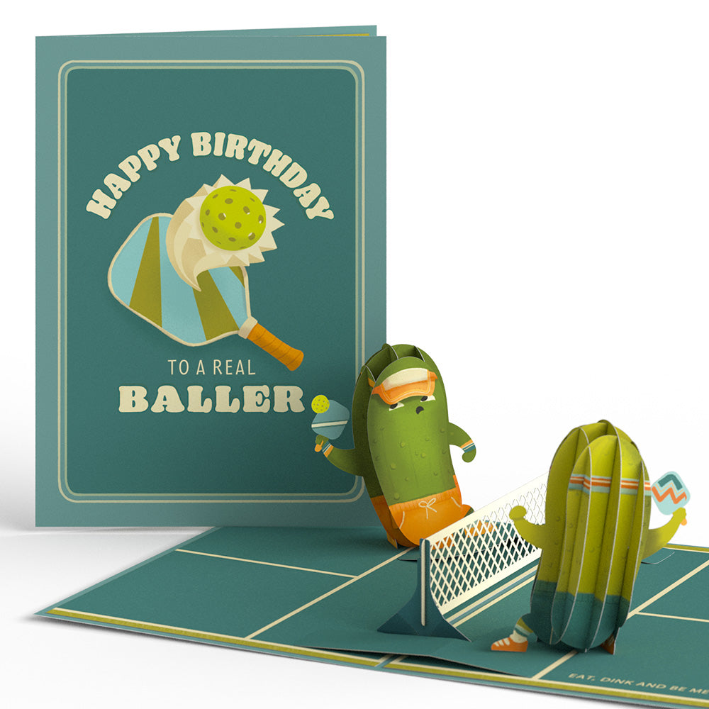 Pickleball Birthday Baller Pop-Up Card