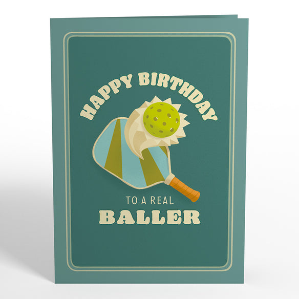 Pickleball Birthday Baller Pop-Up Card