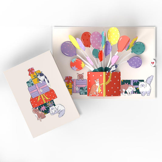 Curious Cats Birthday Pop-Up Card