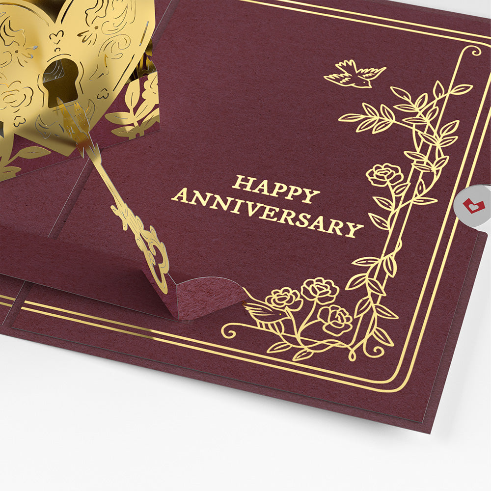 Key To My Heart Anniversary Pop-Up Card