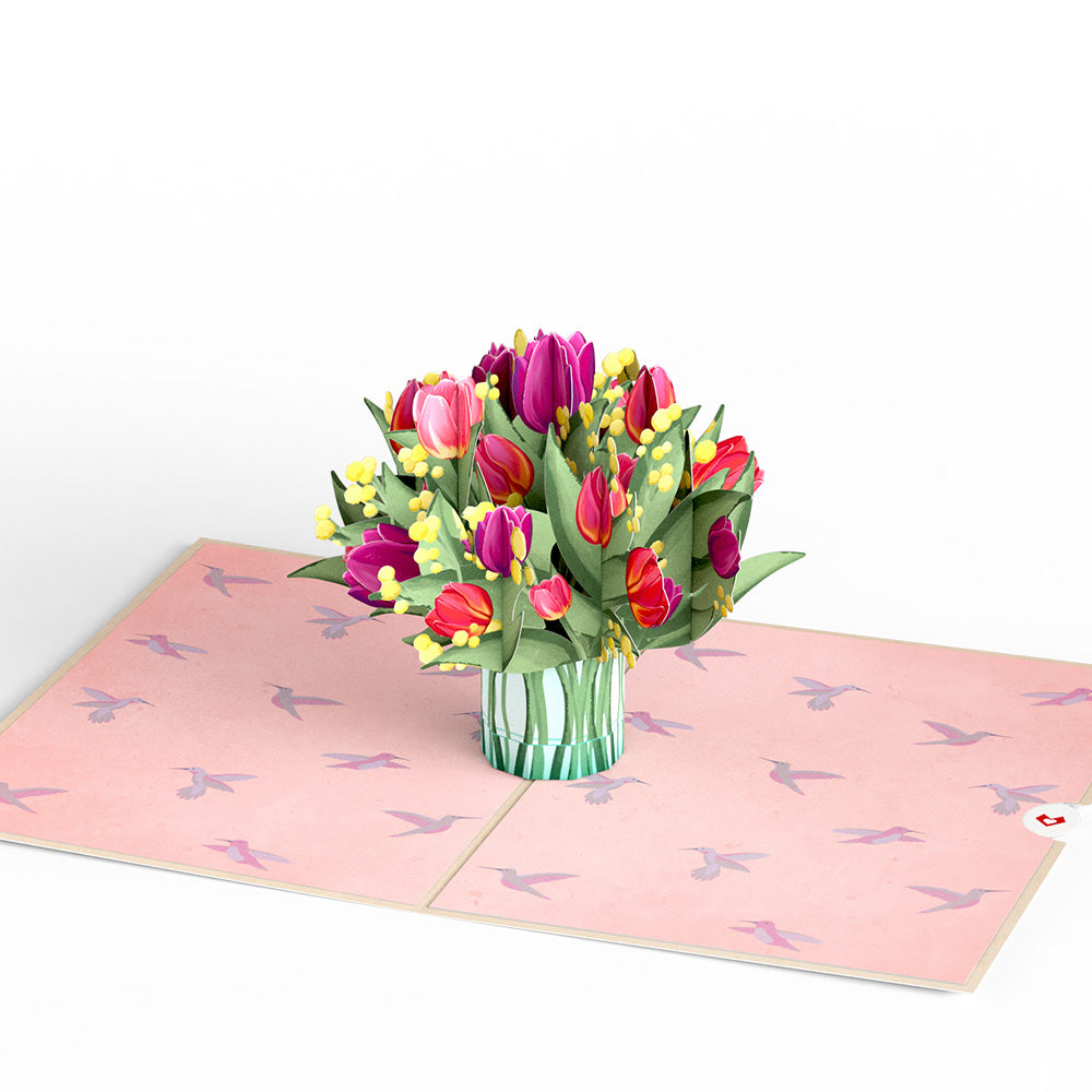 Cheerful Tulips Pop-Up Card