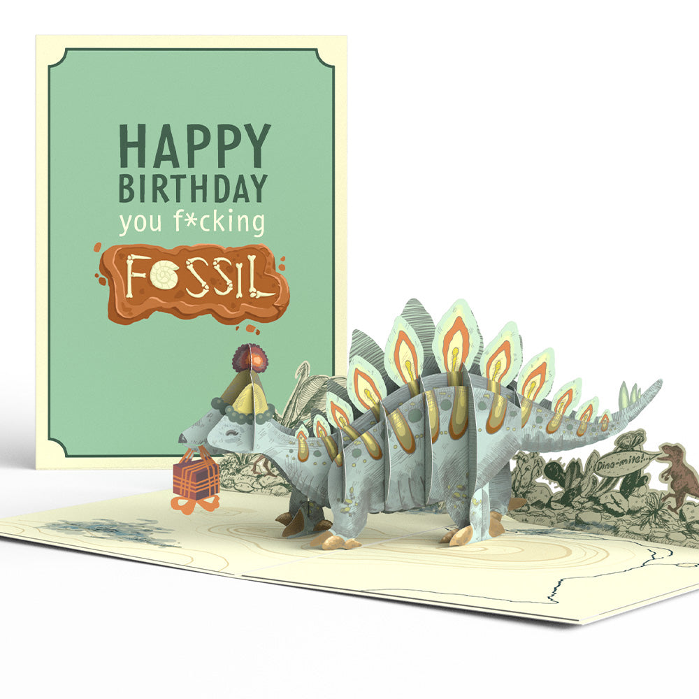 Happy Birthday You F*cking Fossil Pop-Up Card