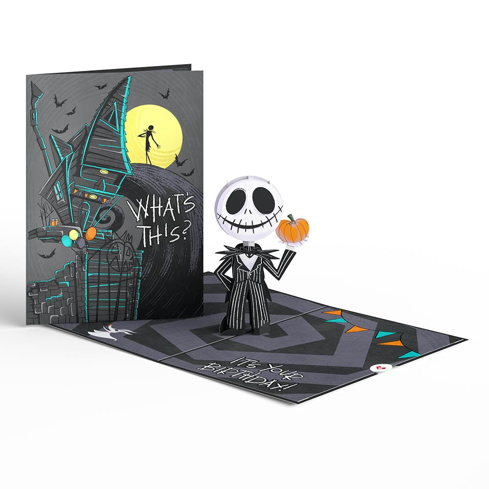 Disney Tim Burton’s The Nightmare Before Christmas Birthday Pop-Up Card & Flower Buds Bouquet Bundle