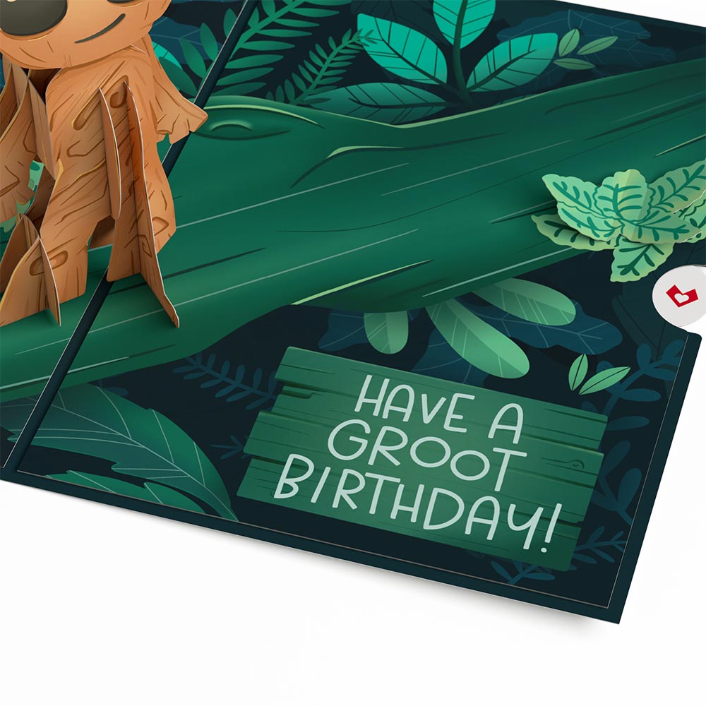 Marvel's Guardians of the Galaxy Groot Birthday Pop-Up Card & Flower Buds Bouquet Bundle