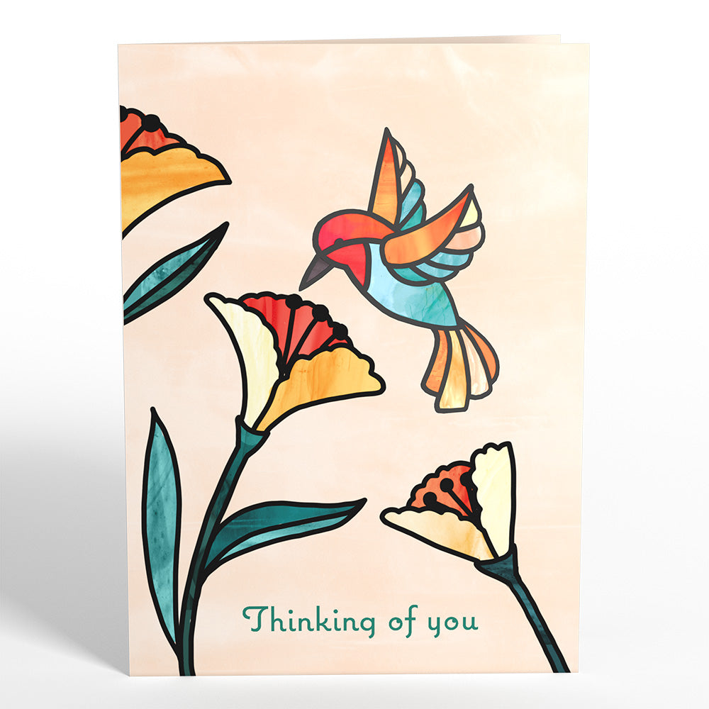 Thinking of You Hummingbird Suncatcher Card