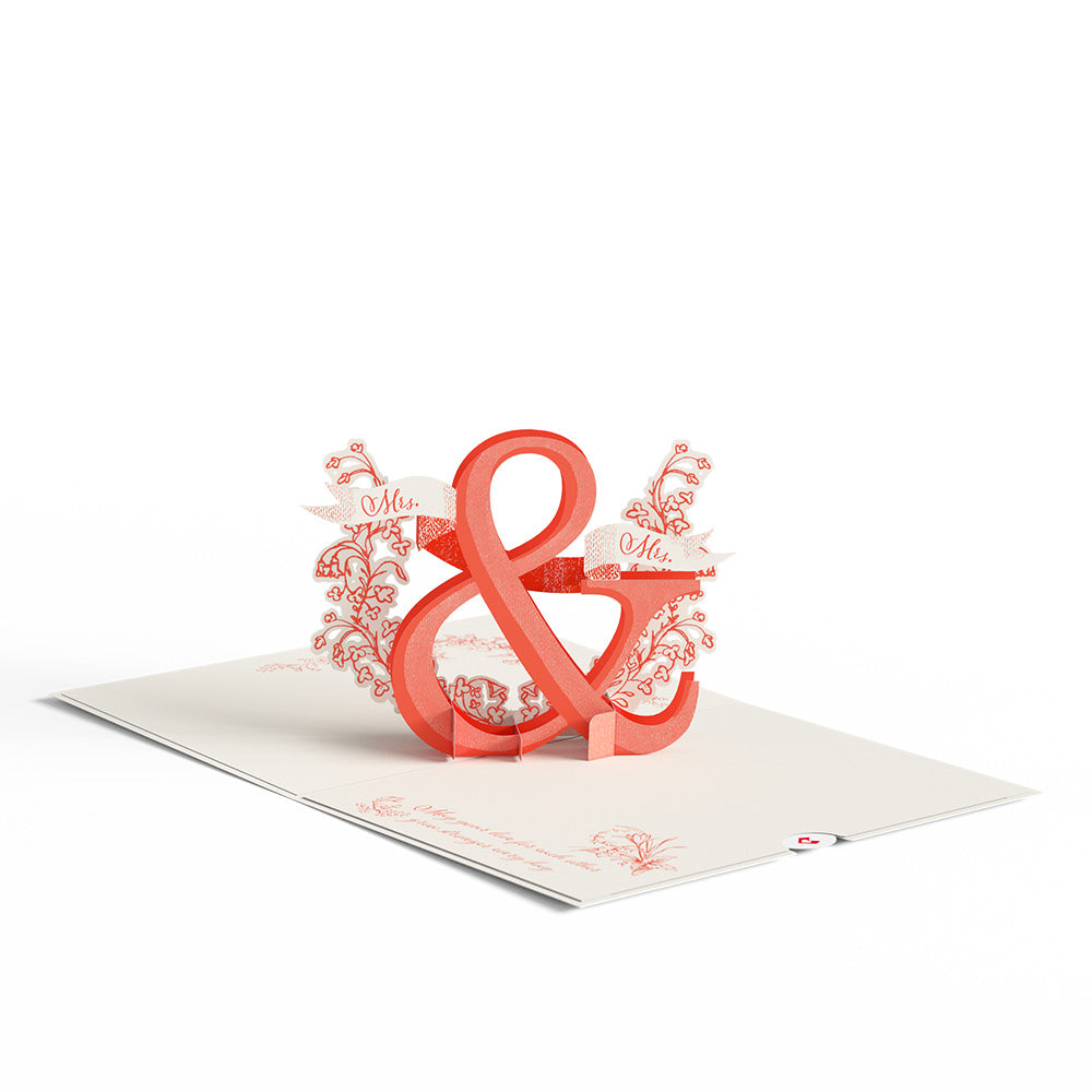 Better Together Mrs. & Mrs. Wedding Pop-Up Card