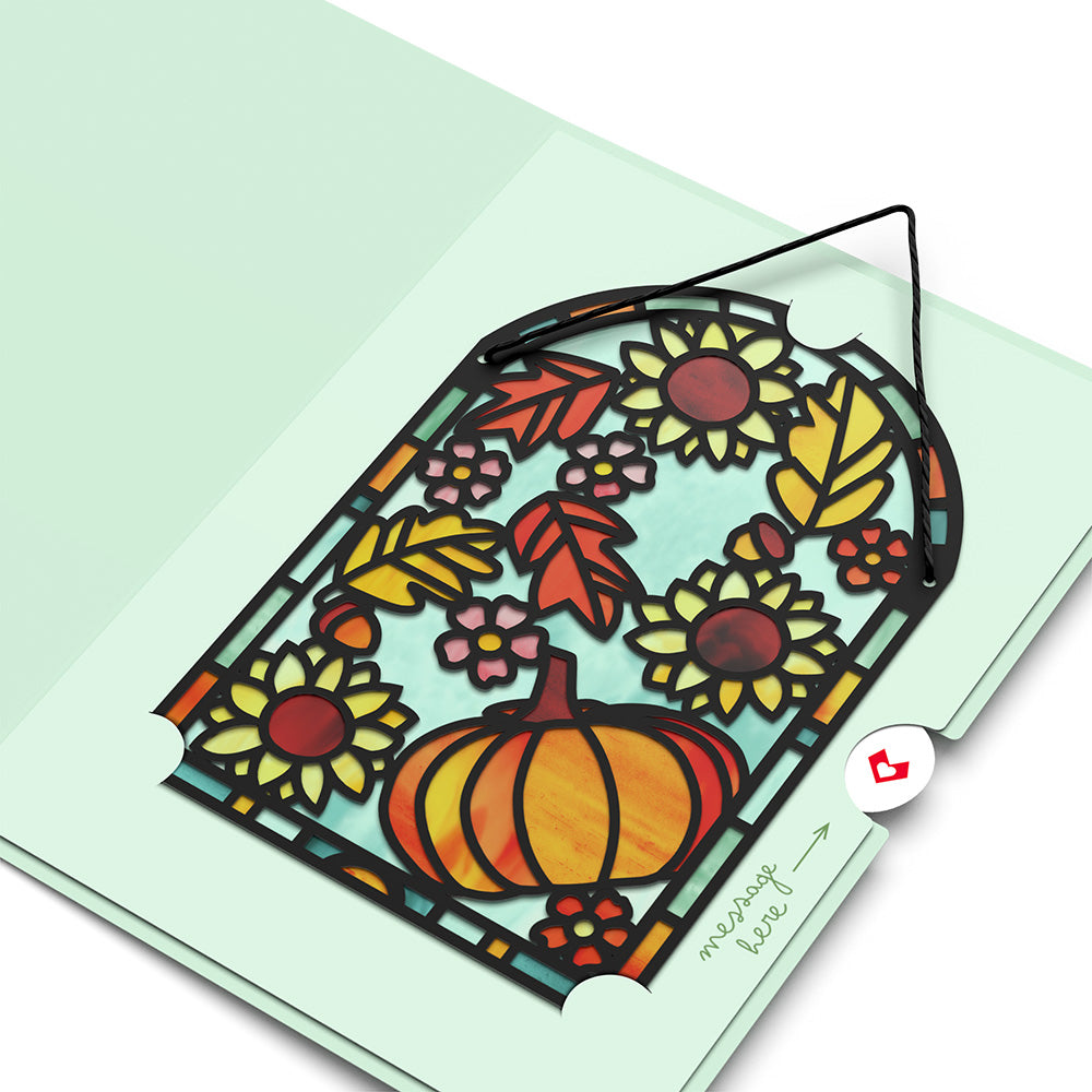 Thankful Harvest Suncatcher Card