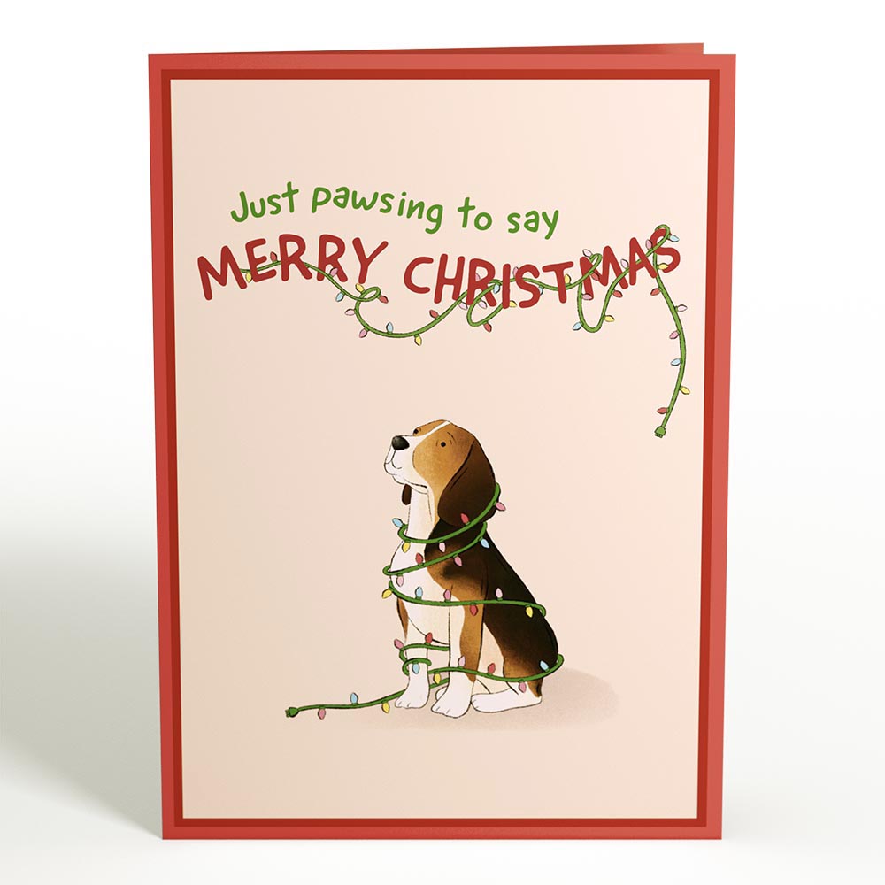 Christmas Dog Stockings Pop-Up Card