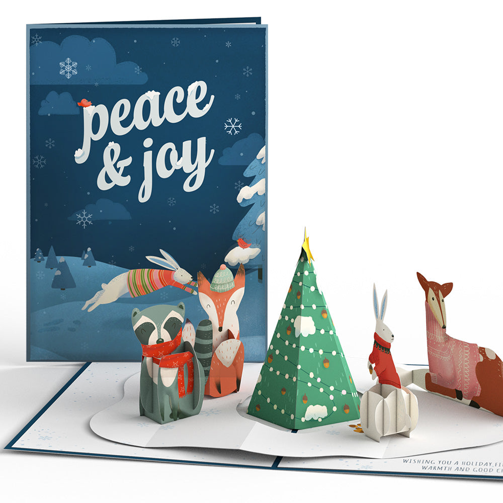 Peace & Joy Woodland Gathering Pop-Up Card