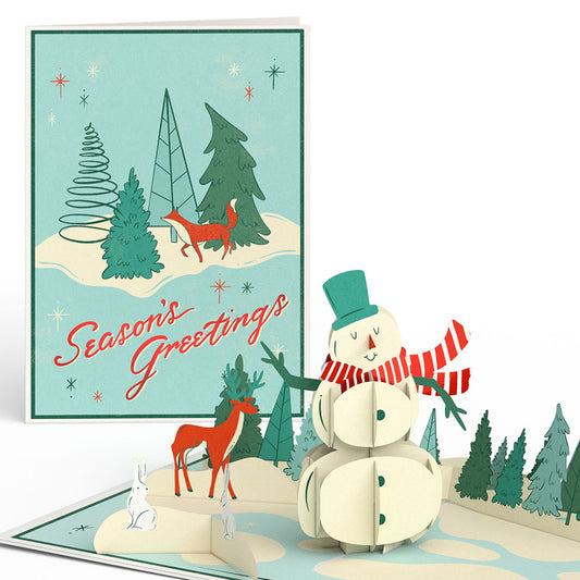 Season's Greetings Snowman Pop-Up Card