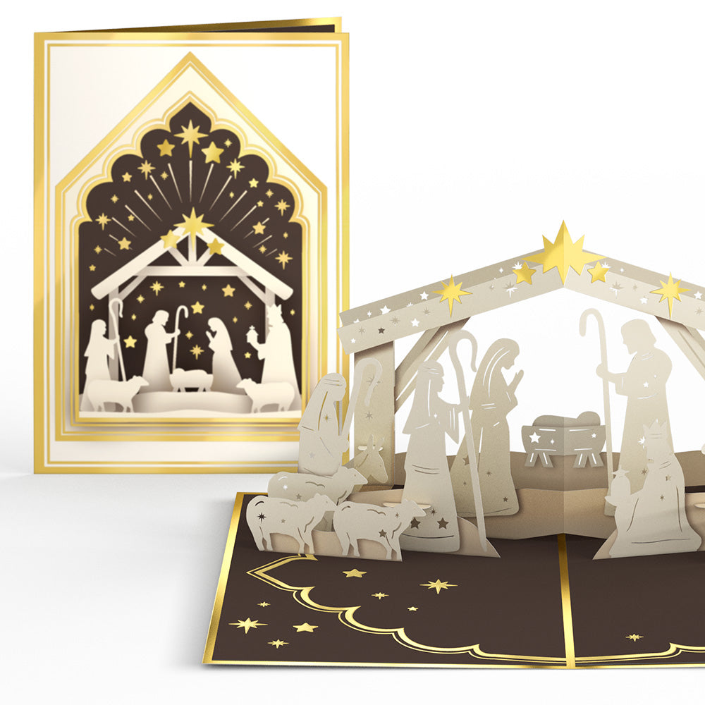 Elegant Nativity Pop-Up Card