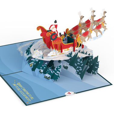 Night Sky Santa Sleigh Pop-Up Card