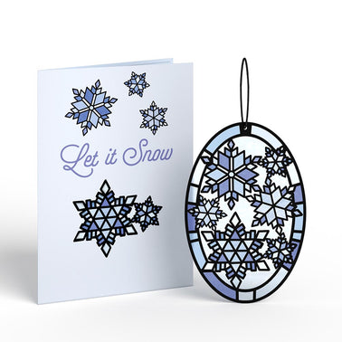 Let It Snow Snowflakes Suncatcher Card