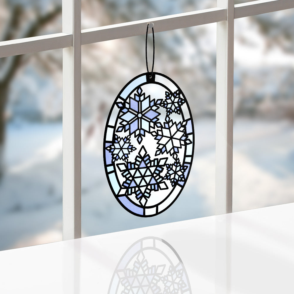 Let It Snow Snowflakes Suncatcher Card