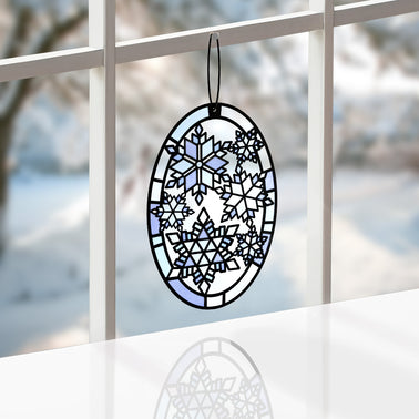 Let It Snow Snowflakes Suncatcher Card